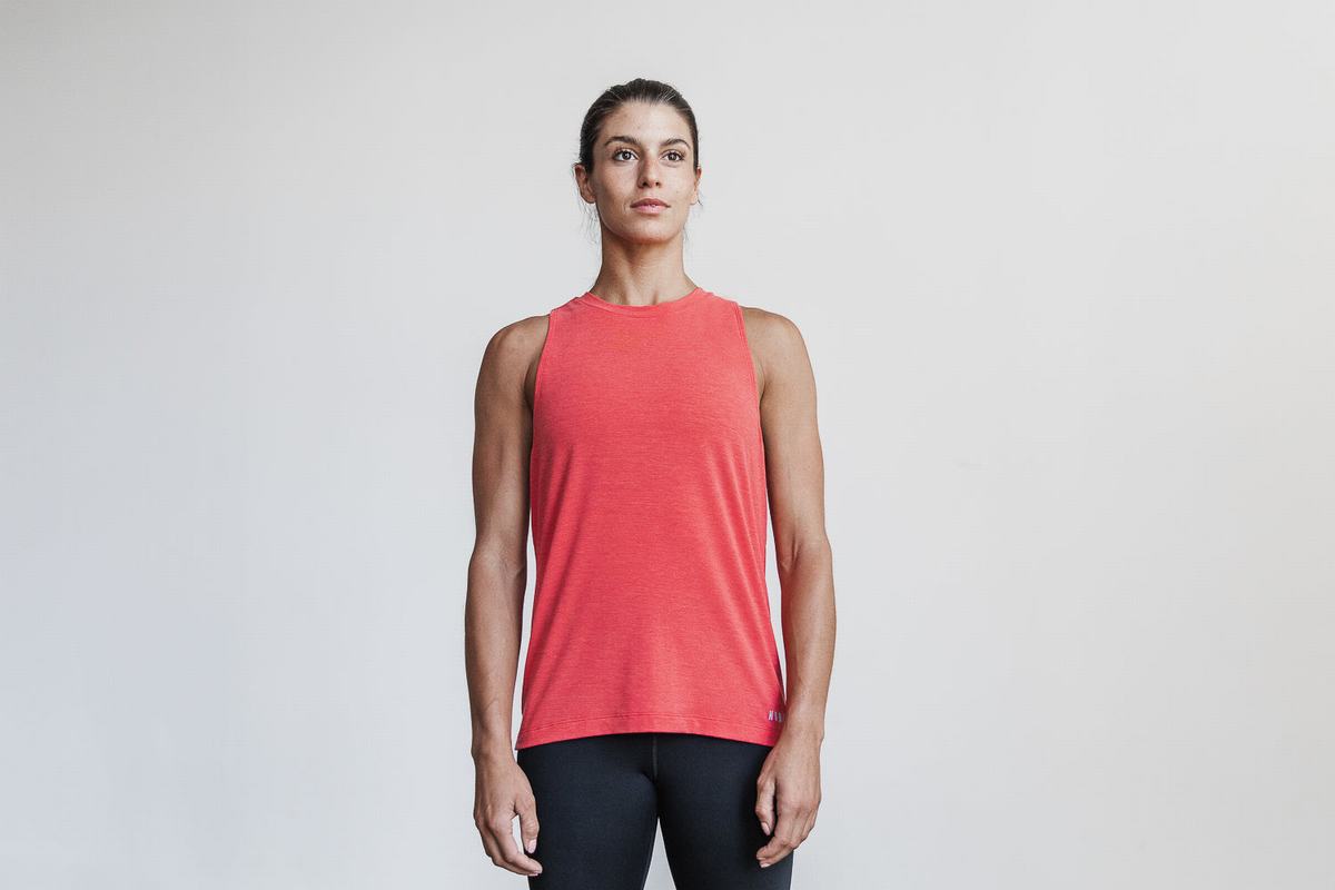 Nobull High-Neck Tank Bright Colors Tanktop Dames Rood | 587610-NDT