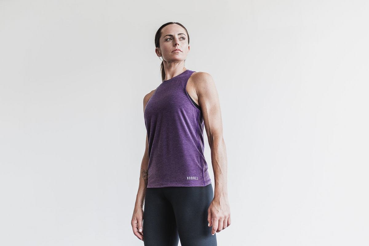 Nobull High-Neck Tank Bright Colors Tanktop Dames Paars | 796542-MXC