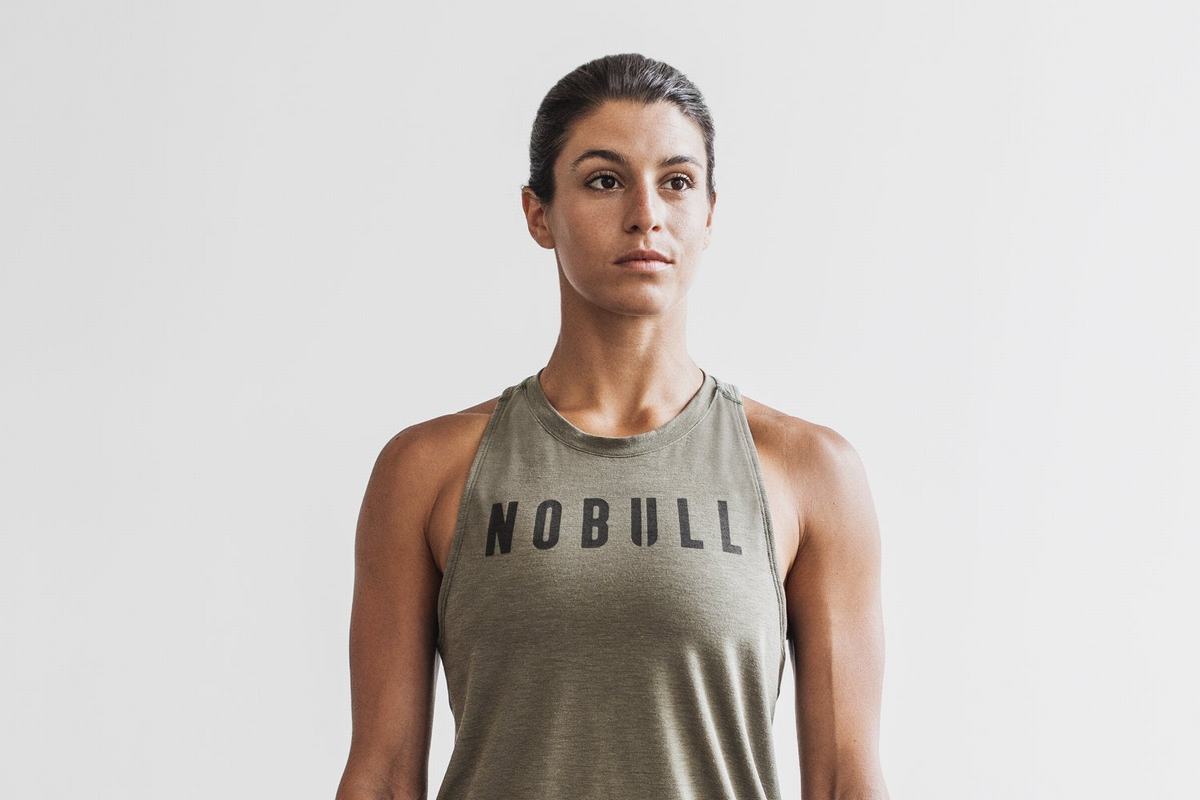 Nobull High-Neck Tank Classic Colors Tanktop Dames Groen | 894106-QCL