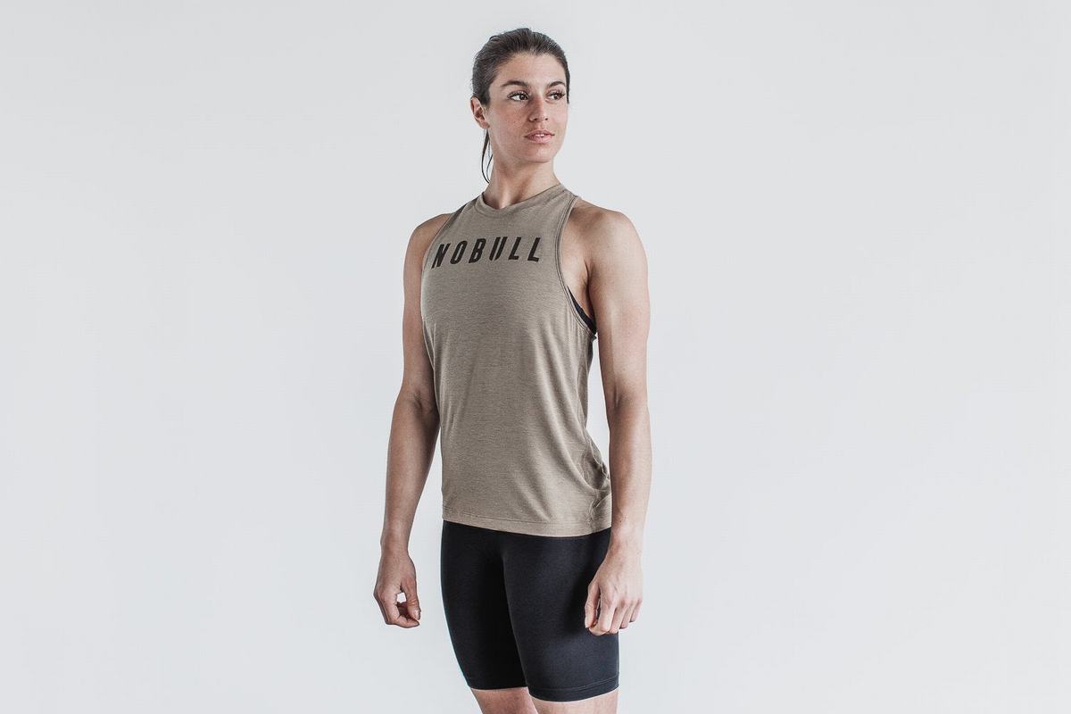 Nobull High-Neck Tank Classic Colors Tanktop Dames Lichtbruin | 934687-BRX