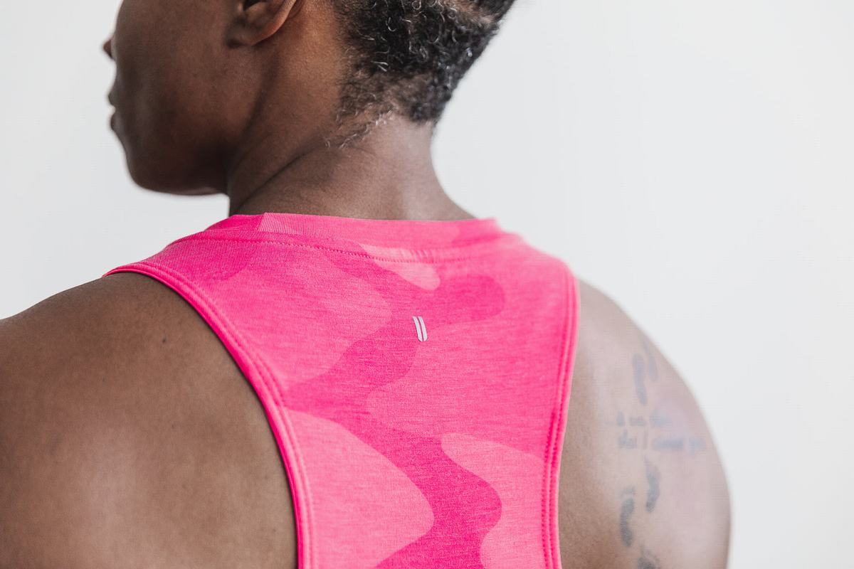 Nobull High-Neck Tank Neon Tanktop Dames Roze Camo | 205196-GXJ