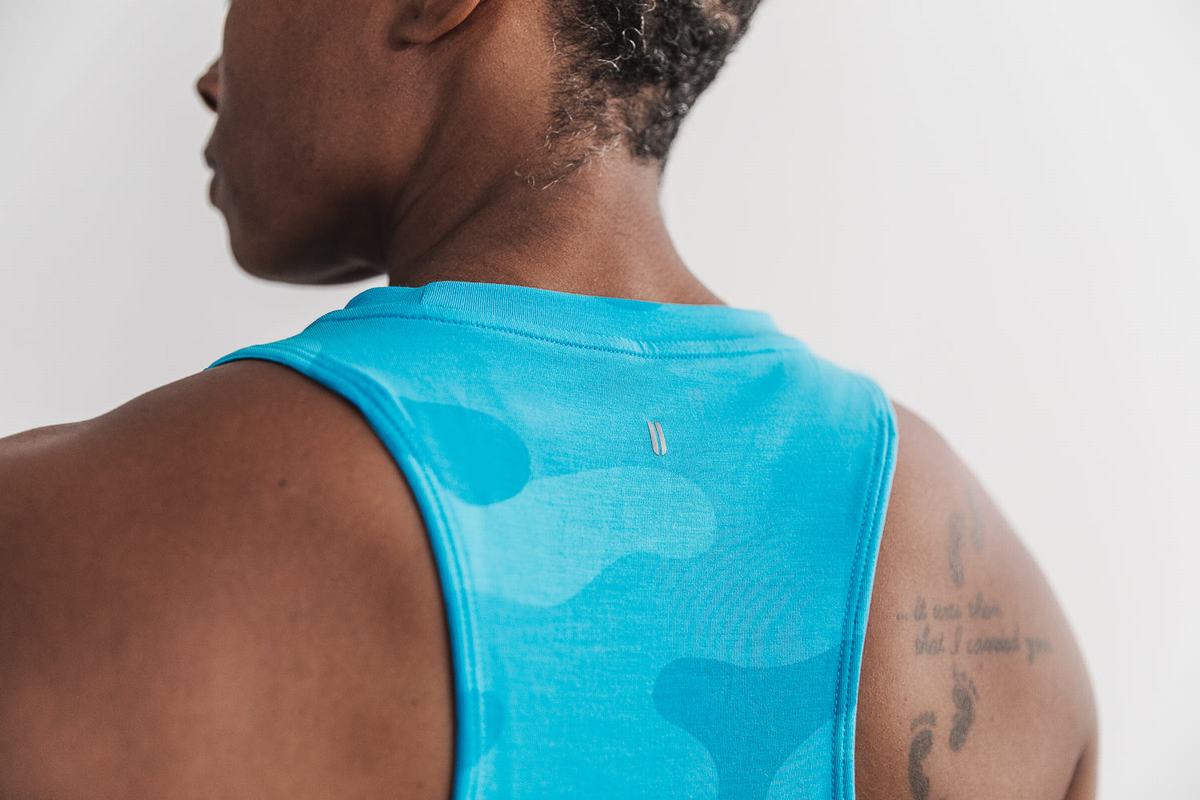 Nobull High-Neck Tank Neon Tanktop Dames Blauw Camo | 350726-XYC