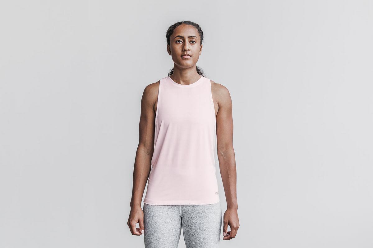 Nobull High-Neck Tank Seasonal Colors Tanktop Dames Roze | 376219-LPG