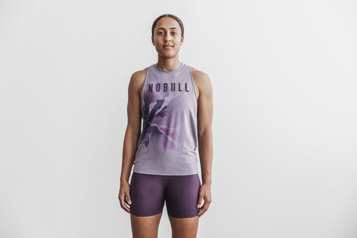 Nobull High-Neck Tank Tanktop Dames Lavendel | 065478-YTL