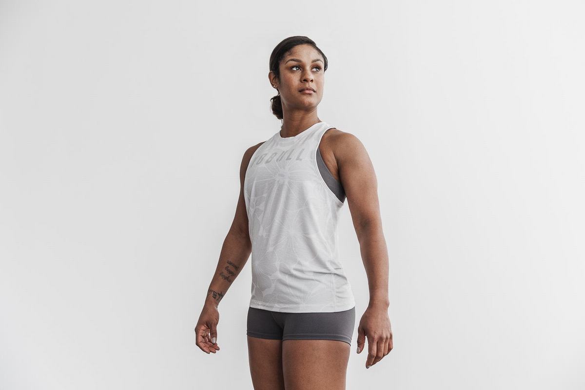 Nobull High-Neck Tank Tanktop Dames Wit | 912637-QLM