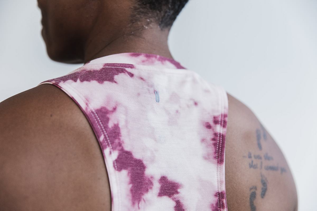 Nobull High-Neck Tank Tie-Dye Tanktop Dames Roze Donkerrood | 019825-YSD