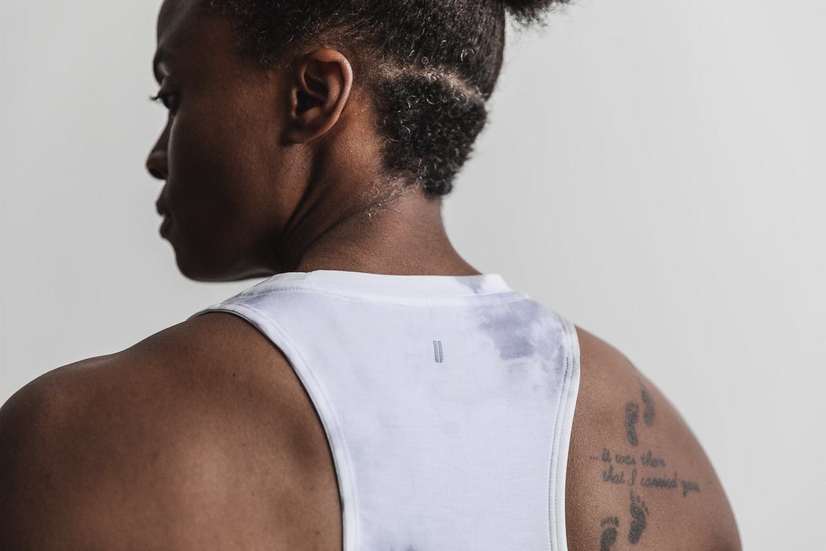 Nobull High-Neck Tank Tie-Dye Tanktop Dames Wit | 024698-FYZ