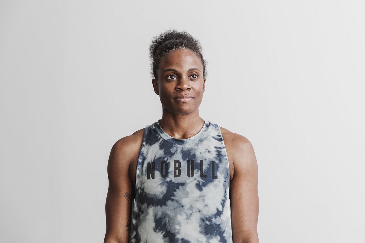Nobull High-Neck Tank Tie-Dye Tanktop Dames Blauw Blauw | 476521-LWH