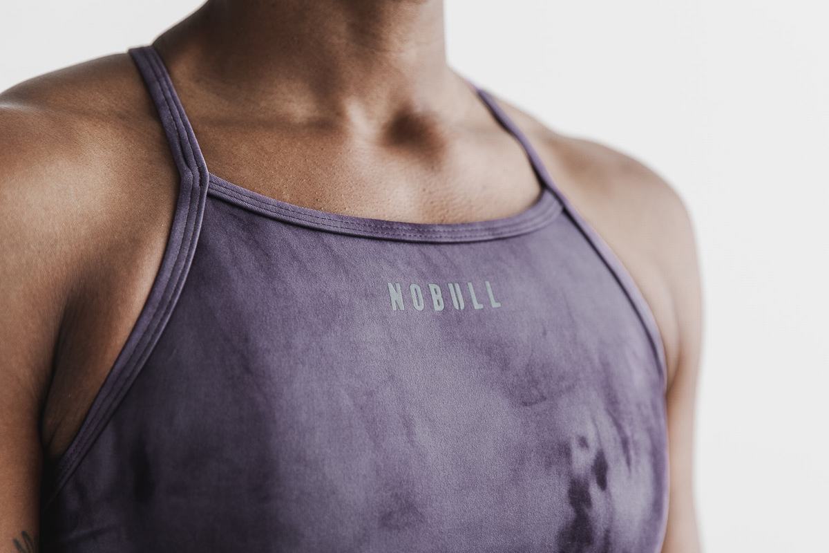 Nobull High-Neck Tie-Dye Sport Bh Dames Paars | 076452-QRD