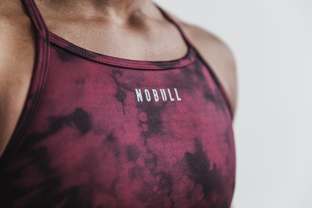 Nobull High-Neck Tie-Dye Sport Bh Dames Oranje Zwart | 426019-KAU