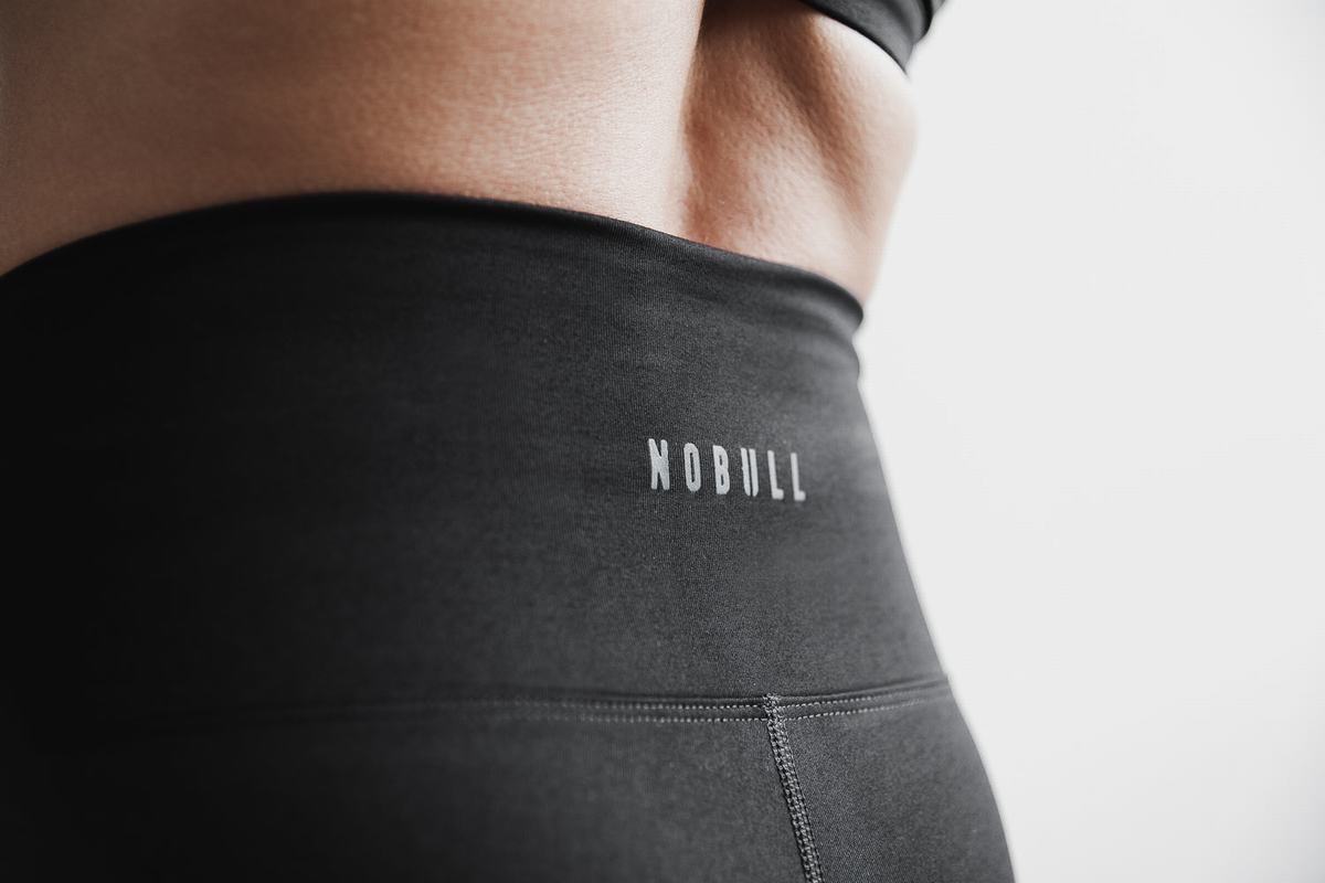 Nobull High-Rise 7/8 Tight Plush Heather Hardloopbroek Dames Zwart | 362985-KZW
