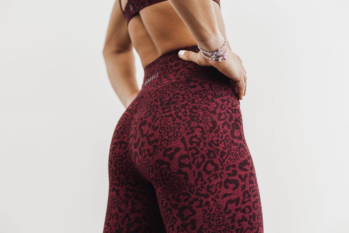 Nobull High-Rise 7/8 Tight Plush Heather Hardloopbroek Dames Leopard | 396152-ZUS