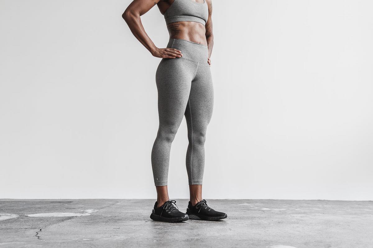 Nobull High-Rise 7/8 Tight Plush Heather Hardloopbroek Dames Grijs | 752834-SYA