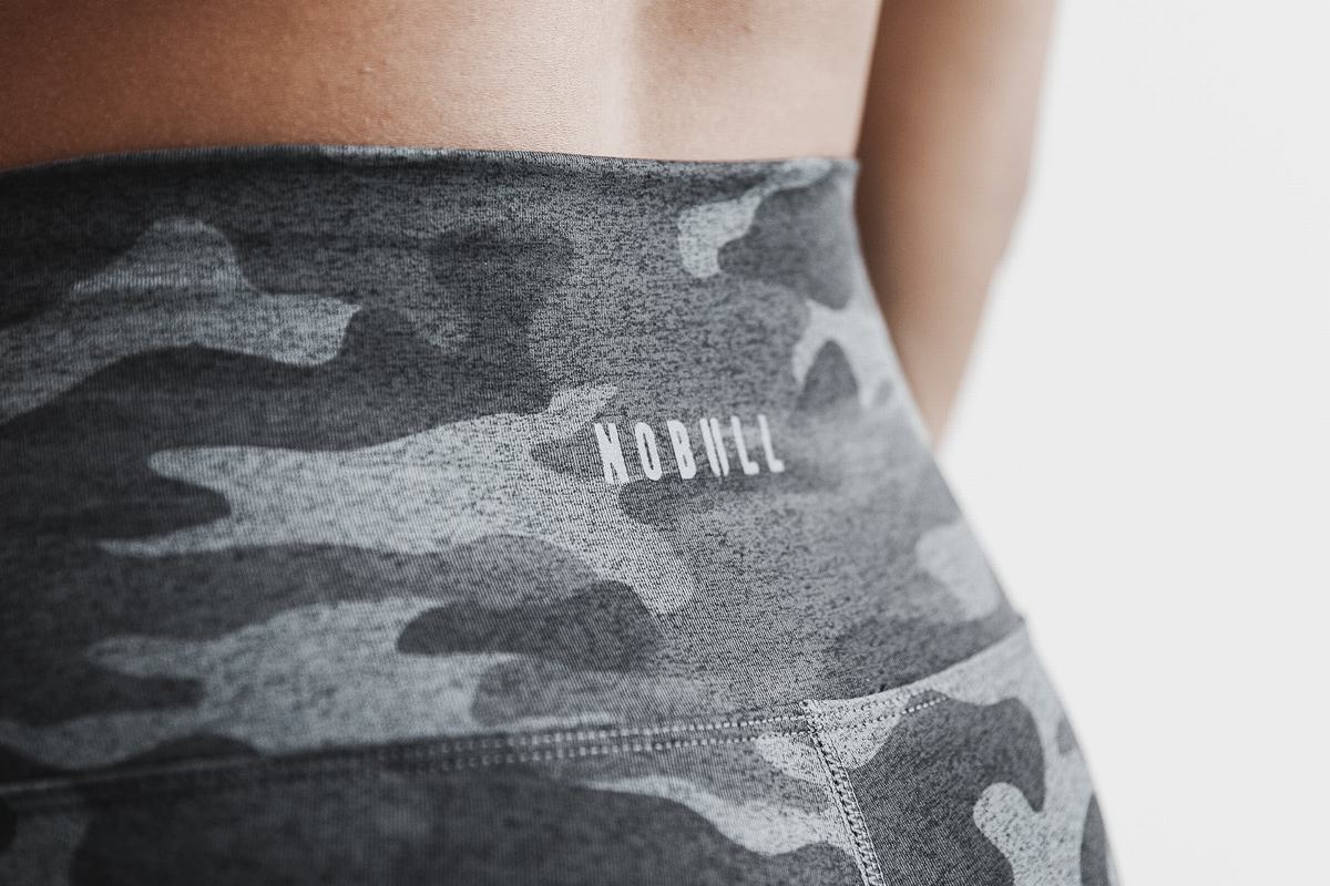 Nobull High-Rise 7/8 Tight Plush Heather Hardloopbroek Dames Donkergrijs Camo | 970834-GJU