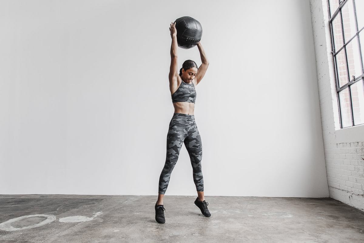 Nobull High-Rise 7/8 Tight Plush Heather Hardloopbroek Dames Donkergrijs Camo | 970834-GJU