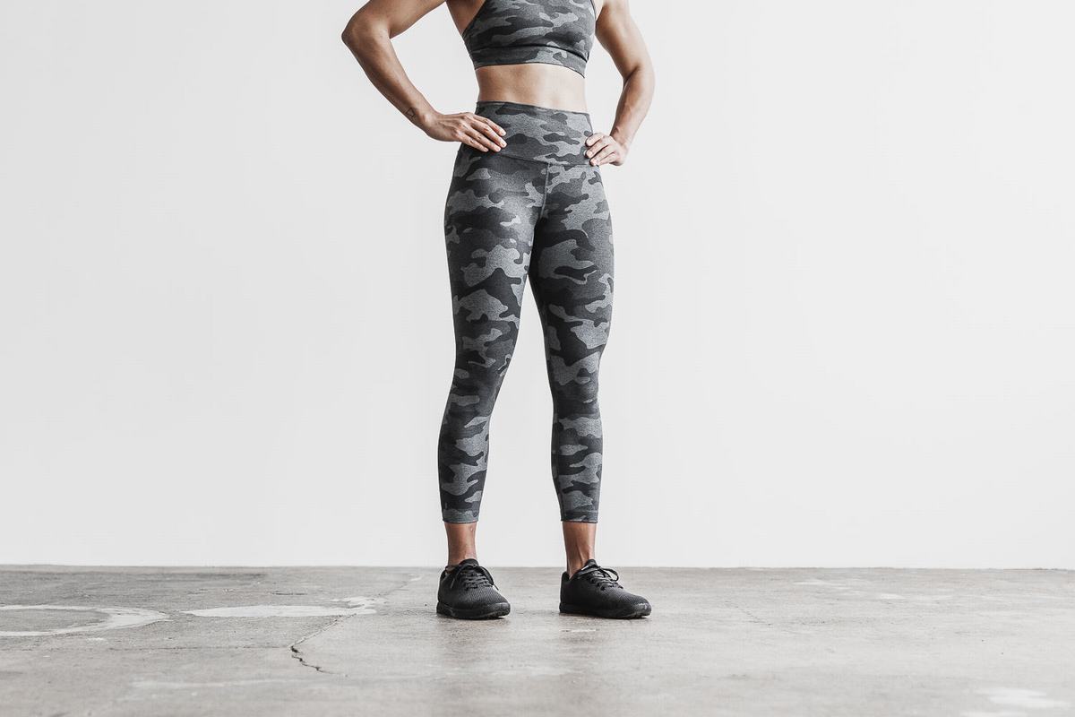 Nobull High-Rise 7/8 Tight Plush Heather Hardloopbroek Dames Donkergrijs Camo | 970834-GJU