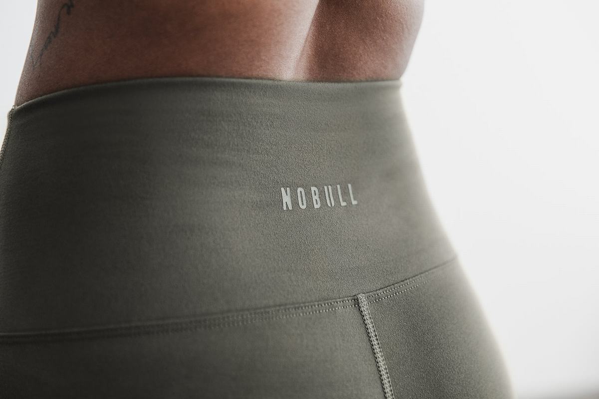 Nobull High-Rise Crop Matte Hardloopbroek Dames Olijfgroen | 230864-PLU