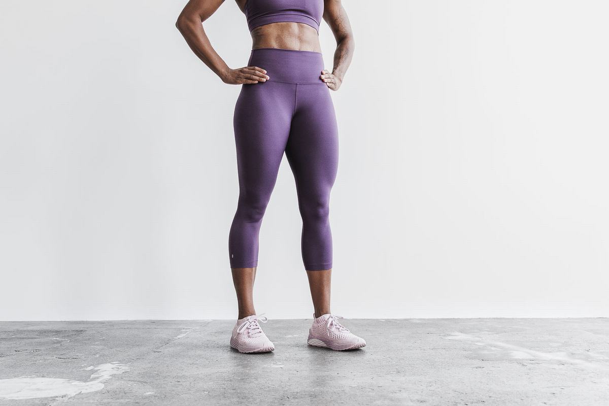 Nobull High-Rise Crop Matte Hardloopbroek Dames Paars | 564237-MLZ