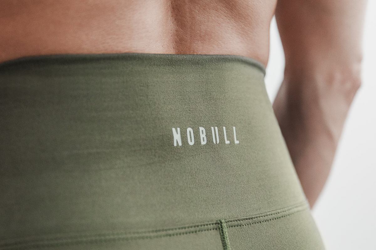 Nobull High-Rise Crop Matte Hardloopbroek Dames Groen | 803975-IHU