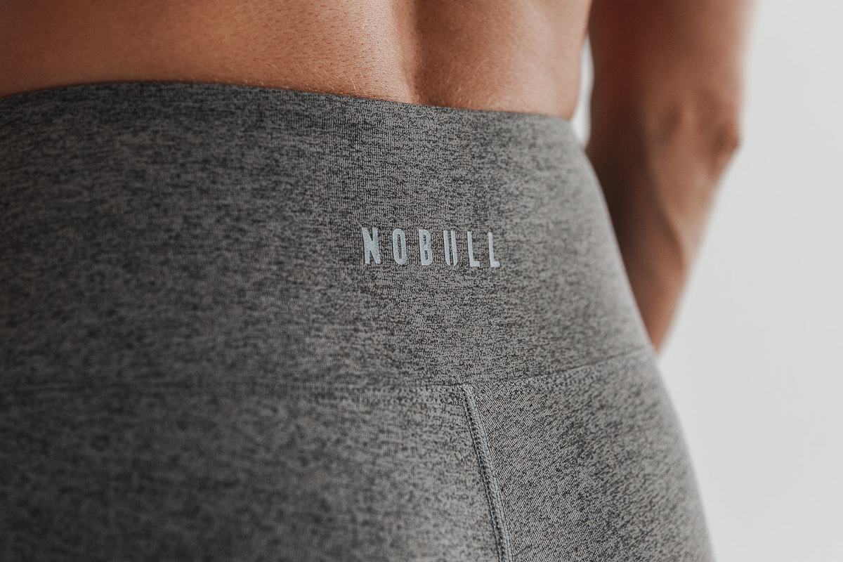 Nobull High-Rise Crop Plush Heather Hardloopbroek Dames Grijs | 516739-ZPG