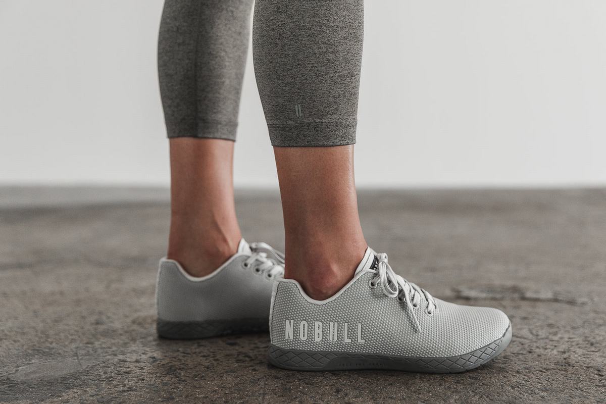 Nobull High-Rise Crop Plush Heather Hardloopbroek Dames Grijs | 516739-ZPG