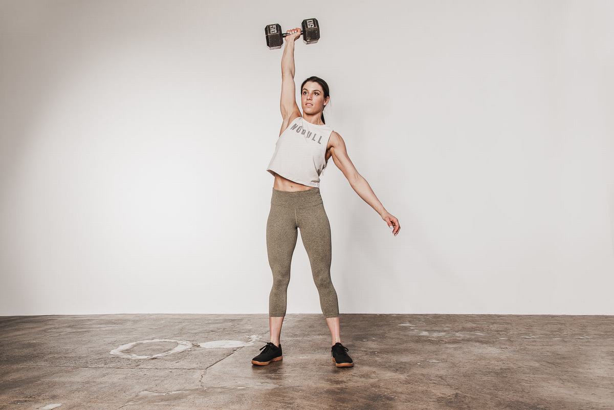 Nobull High-Rise Crop Plush Heather Hardloopbroek Dames Khaki | 974136-BXF