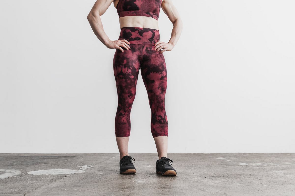 Nobull High-Rise Crop Tie-Dye Hardloopbroek Dames Oranje Zwart | 523074-ZPW