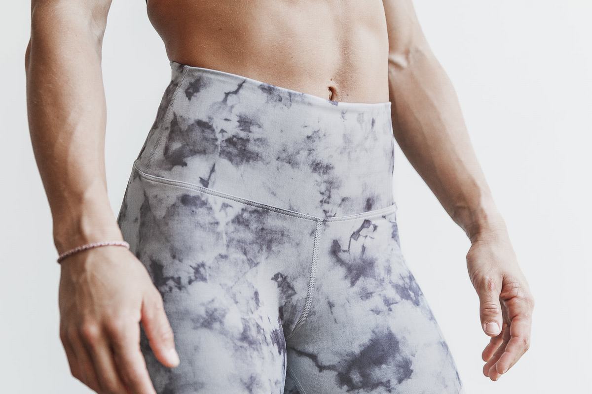 Nobull High-Rise Crop Tie-Dye Hardloopbroek Dames Zwart | 561874-ZCI
