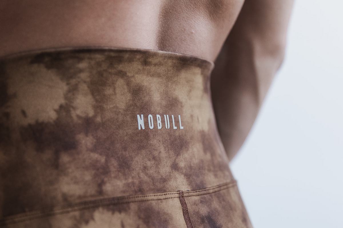 Nobull High-Rise Crop Tie-Dye Hardloopbroek Dames Bruin | 841695-RTA