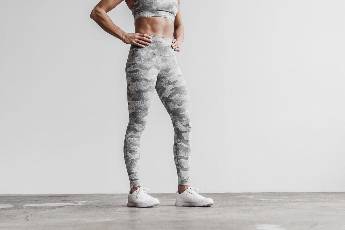 Nobull High-Rise Tight Hardloopbroek Dames Wit Camo | 368204-FUS