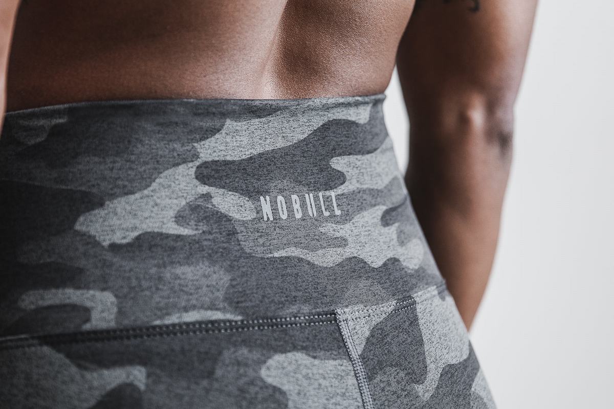 Nobull High-Rise Tight Hardloopbroek Dames Donkergrijs Camo | 914823-OTB