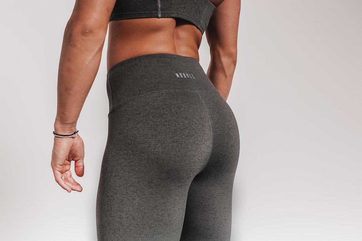 Nobull High-Rise Tight Plush Heather Hardloopbroek Dames Grijs | 259013-KIC
