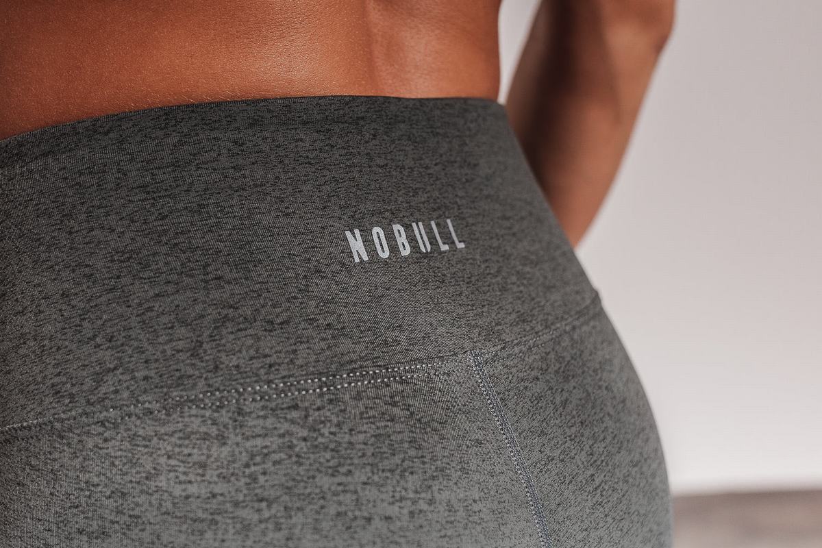 Nobull High-Rise Tight Plush Heather Hardloopbroek Dames Grijs | 259013-KIC
