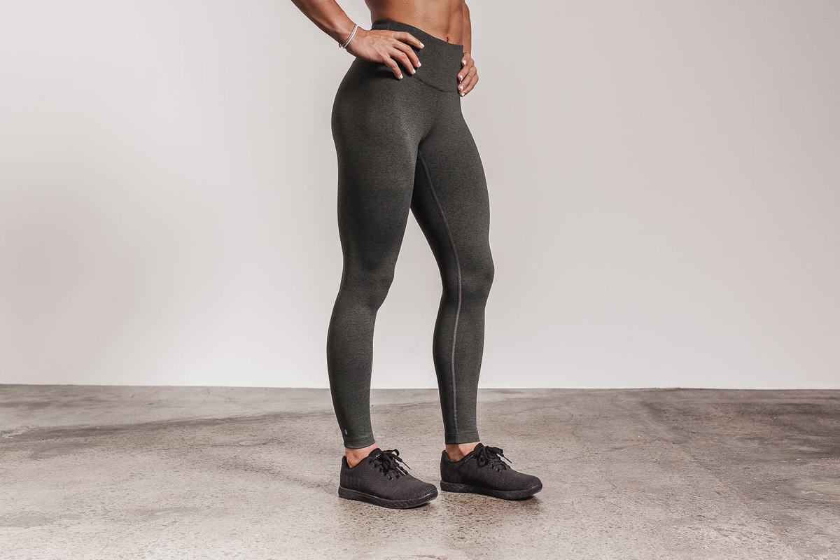 Nobull High-Rise Tight Plush Heather Hardloopbroek Dames Grijs | 259013-KIC