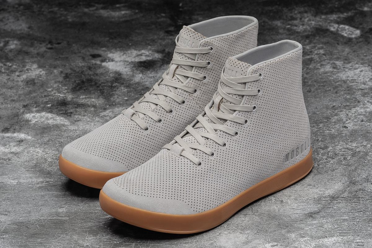 Nobull High-Top Arctic Suede Trainer Fitness Schoenen Dames Grijs Bruin | 236140-AFS