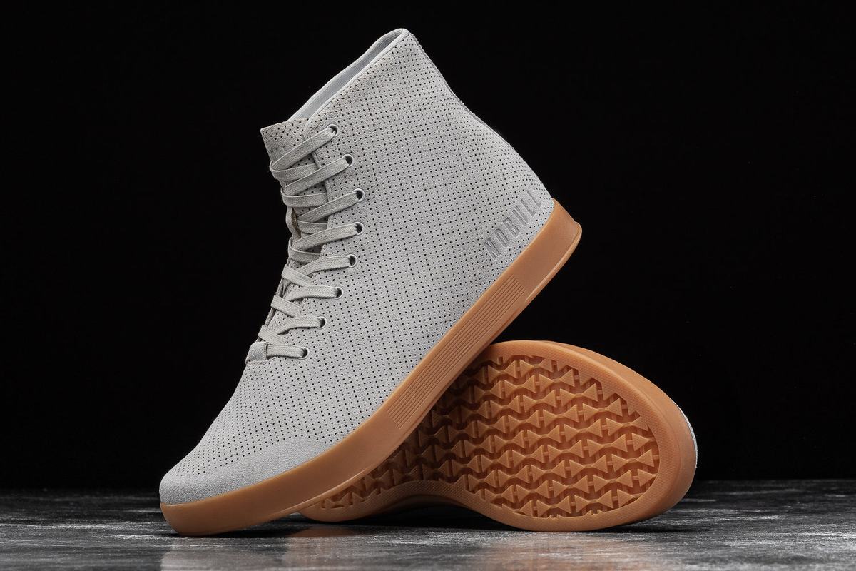 Nobull High-Top Arctic Suede Trainer Fitness Schoenen Dames Grijs Bruin | 236140-AFS