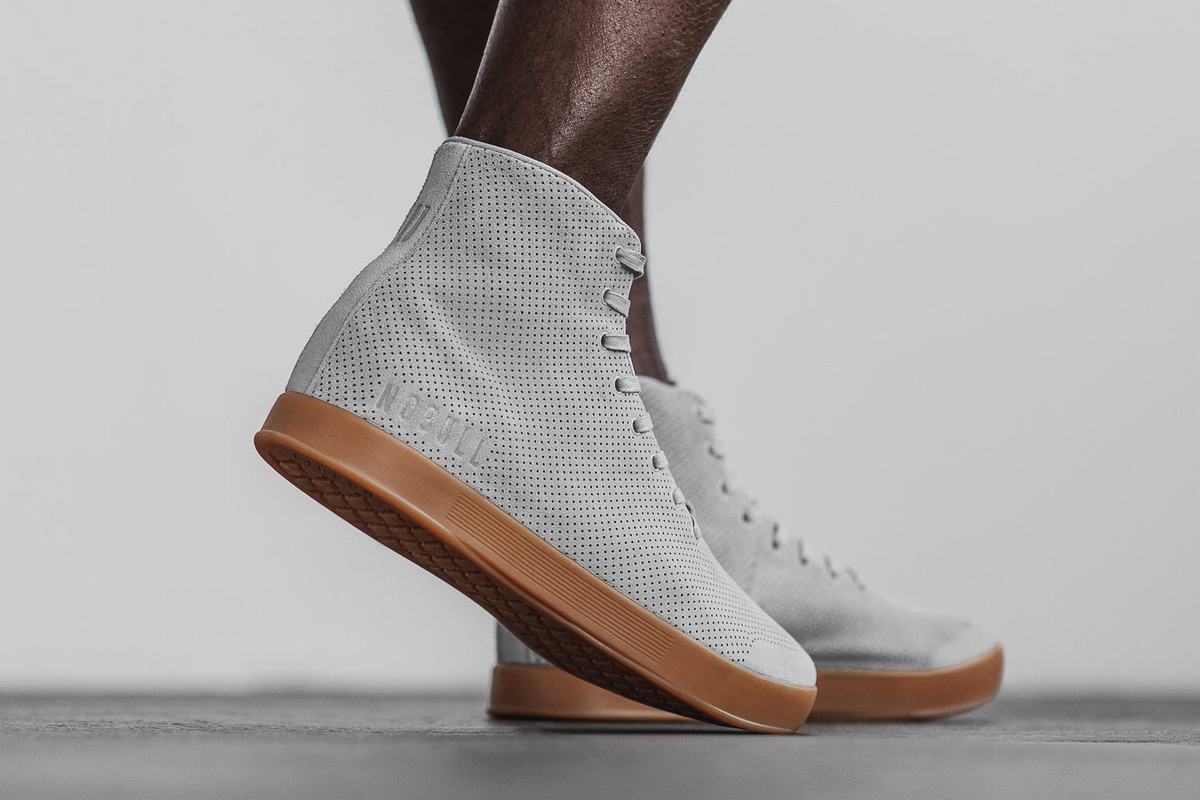 Nobull High-Top Arctic Suede Trainer Fitness Schoenen Heren Grijs Bruin | 423759-QBN