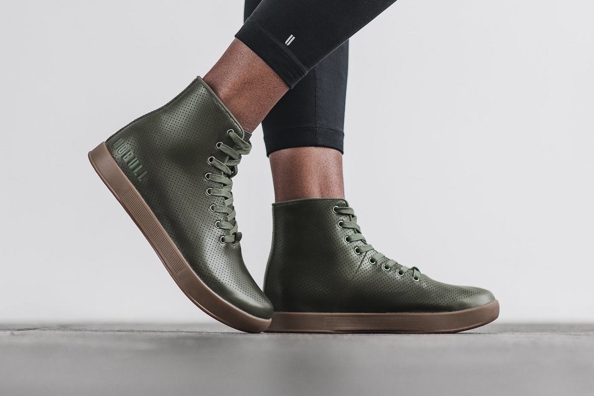 Nobull High-Top Army Trainer Fitness Schoenen Dames Olijfgroen | 813570-HQA