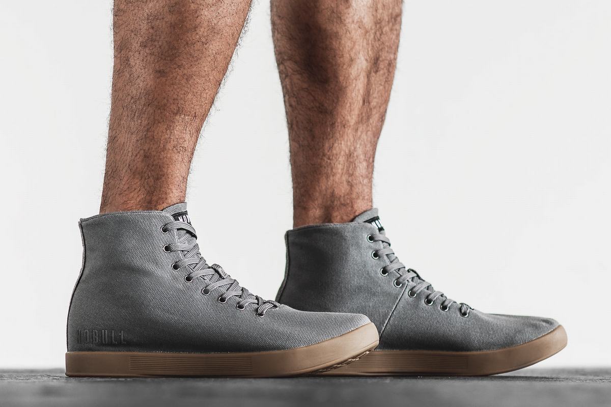 Nobull High-Top Canvas Trainer Fitness Schoenen Heren Donkergrijs | 125786-MNL