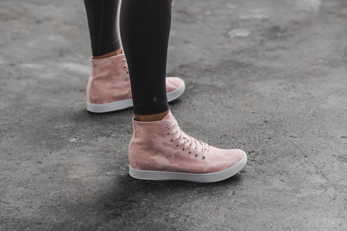 Nobull High-Top Canvas Trainer Fitness Schoenen Dames Roze Camo | 379648-XGS