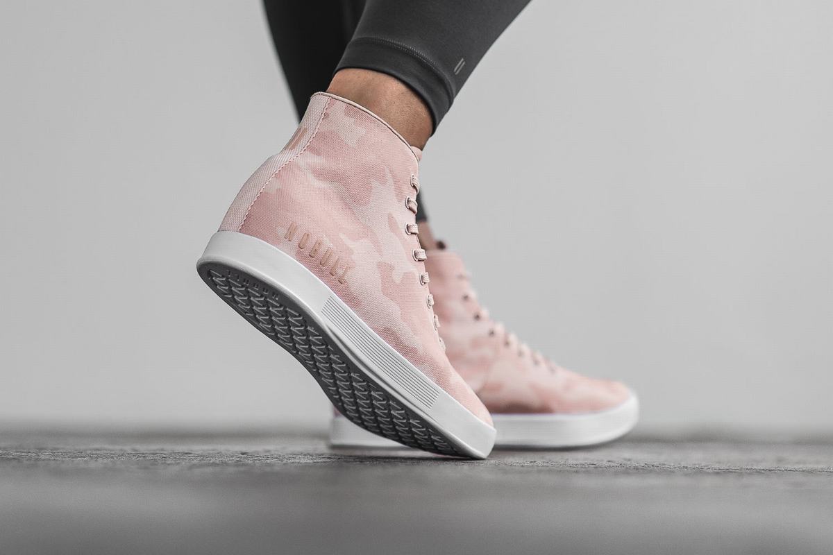 Nobull High-Top Canvas Trainer Fitness Schoenen Dames Roze Camo | 379648-XGS