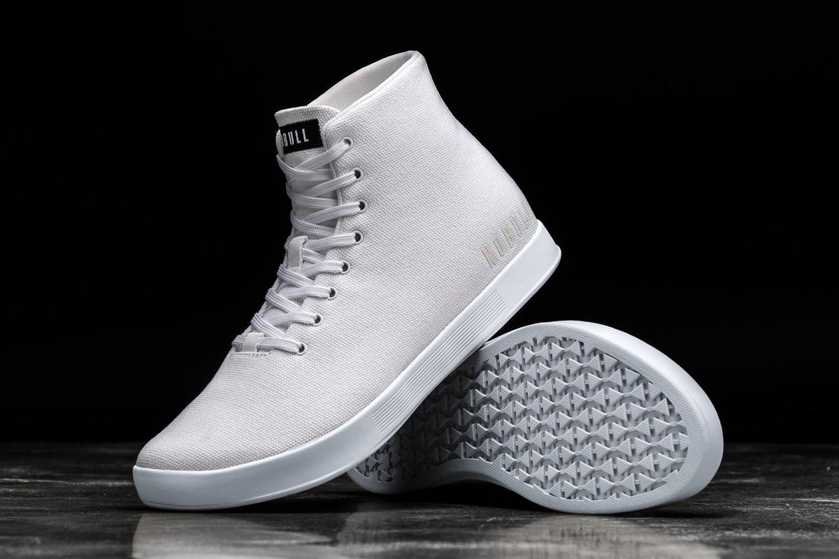 Nobull High-Top Canvas Trainer Fitness Schoenen Heren Wit | 419586-ZBU