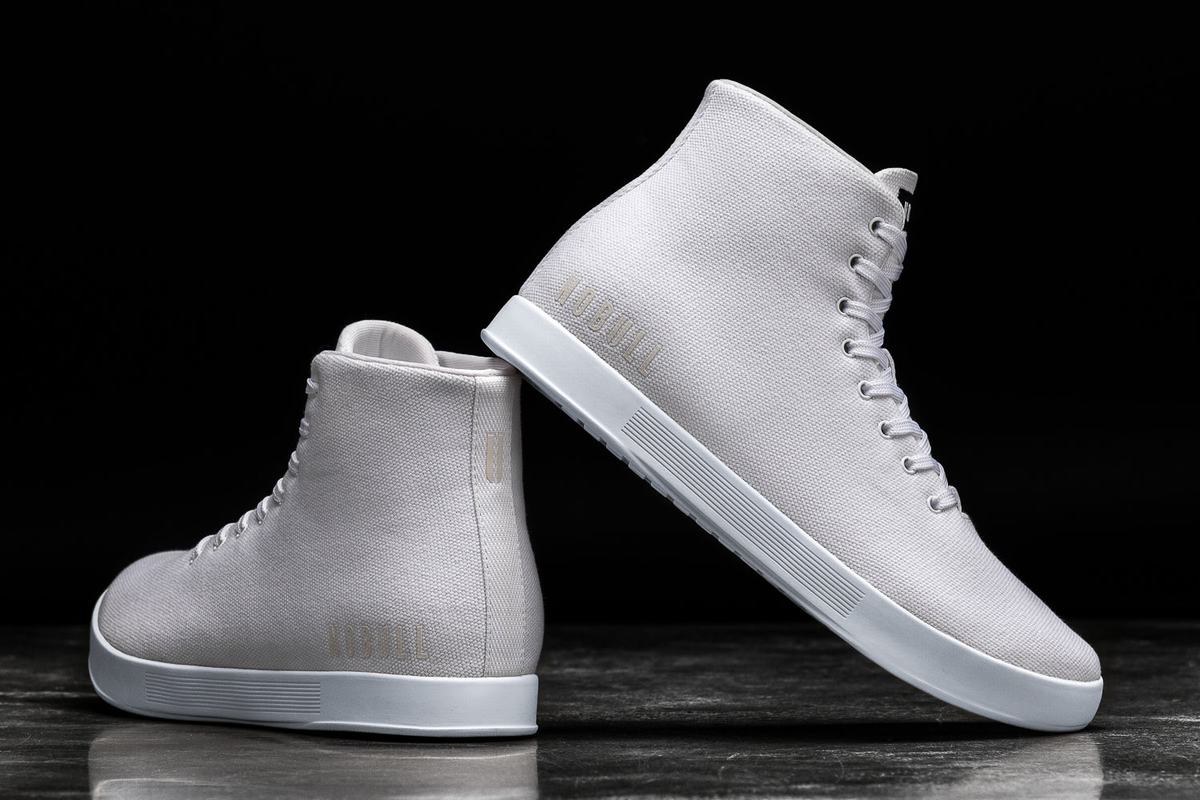 Nobull High-Top Canvas Trainer Fitness Schoenen Heren Wit | 419586-ZBU