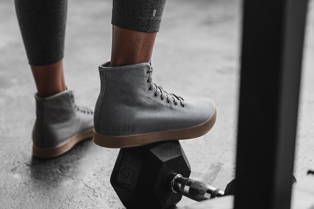 Nobull High-Top Canvas Trainer Fitness Schoenen Dames Donkergrijs | 426503-NSY