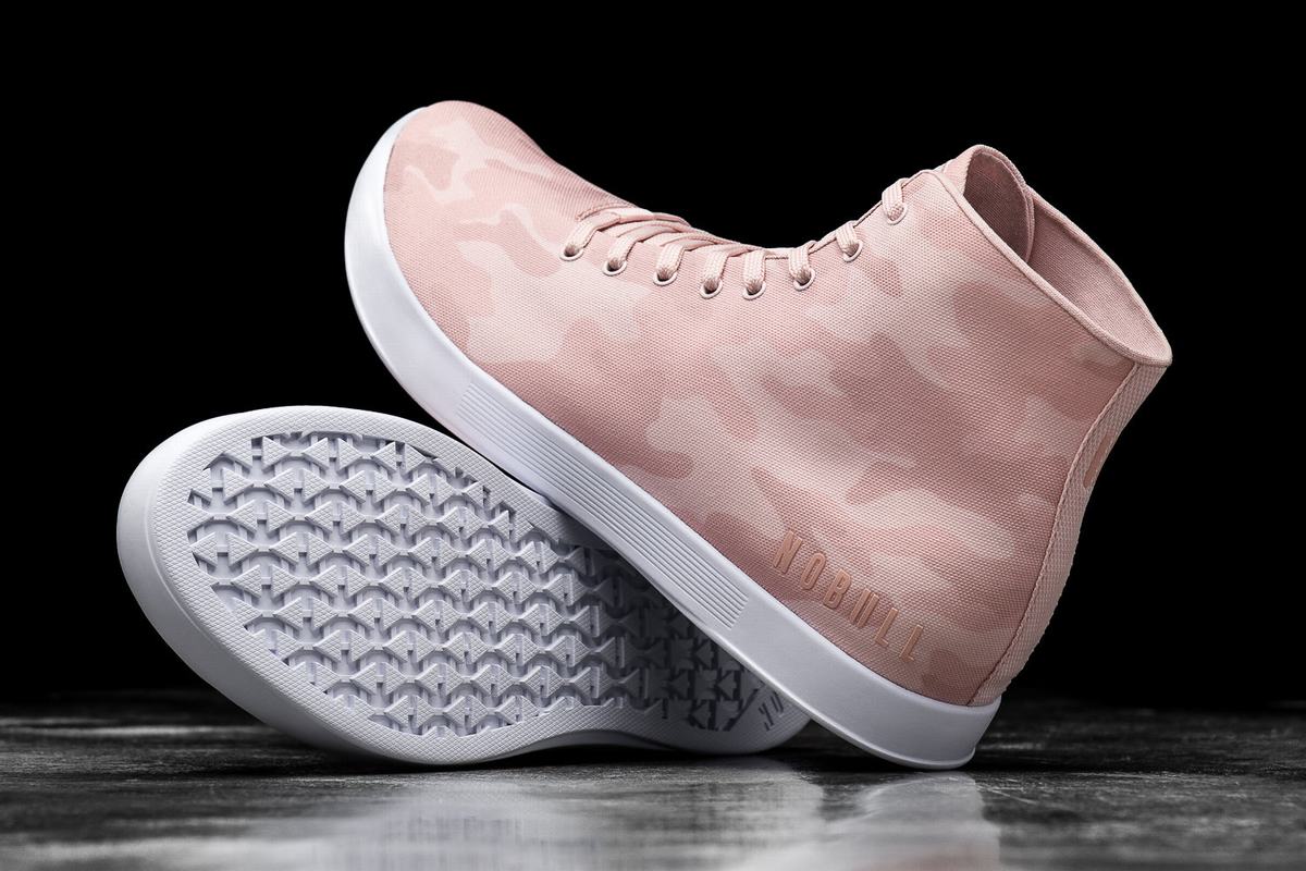Nobull High-Top Canvas Trainer Fitness Schoenen Heren Roze Camo | 528941-ELX