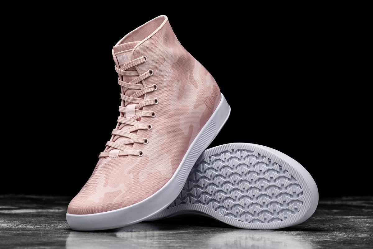 Nobull High-Top Canvas Trainer Fitness Schoenen Heren Roze Camo | 528941-ELX