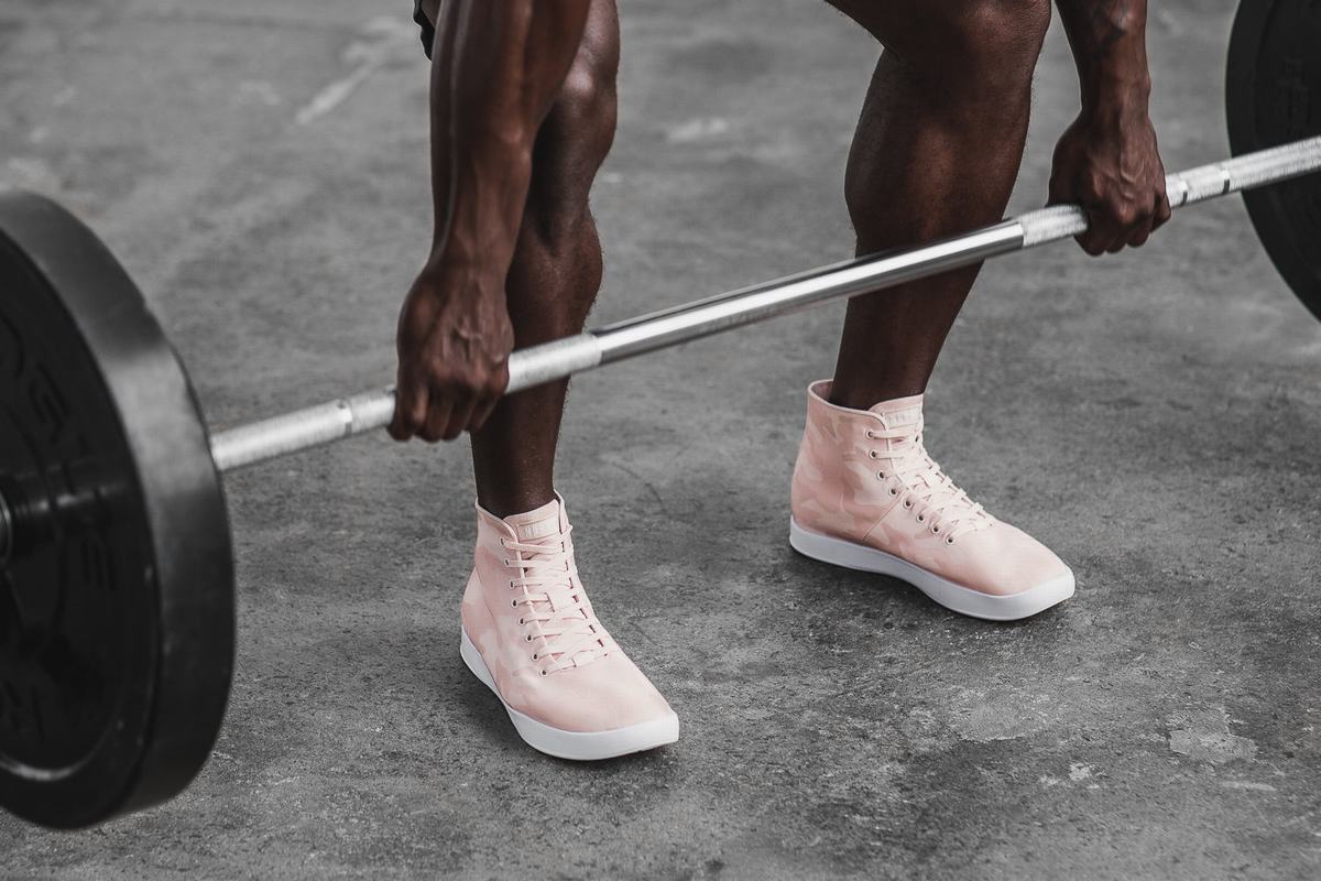 Nobull High-Top Canvas Trainer Fitness Schoenen Heren Roze Camo | 528941-ELX
