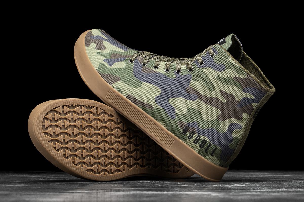 Nobull High-Top Canvas Trainer Fitness Schoenen Dames Camo | 854139-TUO