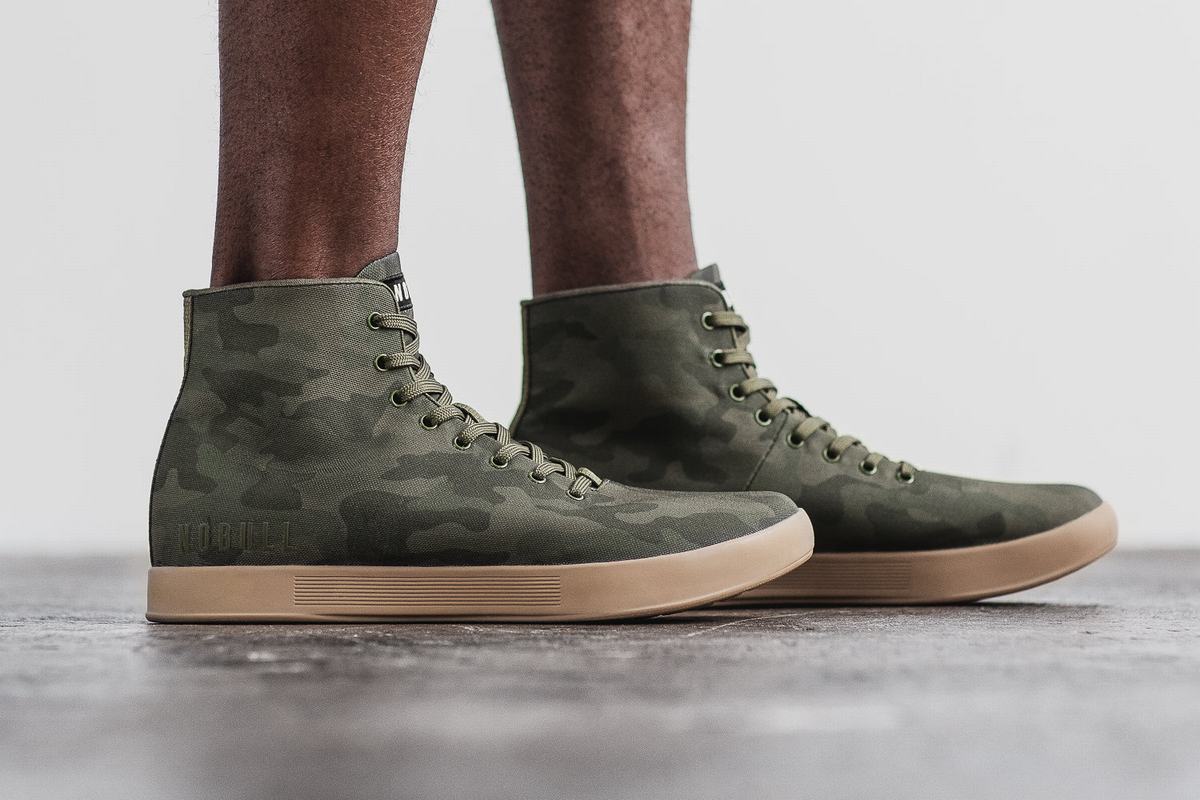 Nobull High-Top Canvas Trainer Fitness Schoenen Heren Donkercamo | 917680-QTH
