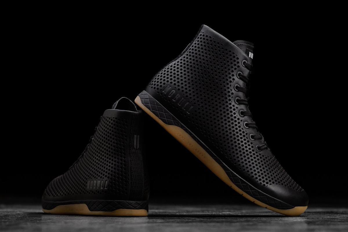 Nobull High-Top Leather Trainer Fitness Schoenen Heren Zwart | 045693-JCL